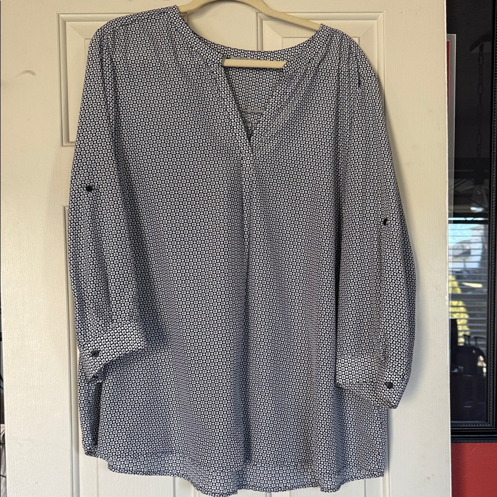 Dalia Navy and White Blouse